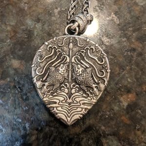 Lucky Brand heart / fish necklace